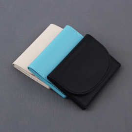 新款简约商务pu翻盖小零钱包卡包磁扣双联体外出旅行名片收纳包
