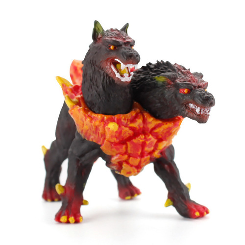 Cross-new export ancient mythological animal model Large two-headed dog Warcraft fantasy series animal ornaments model