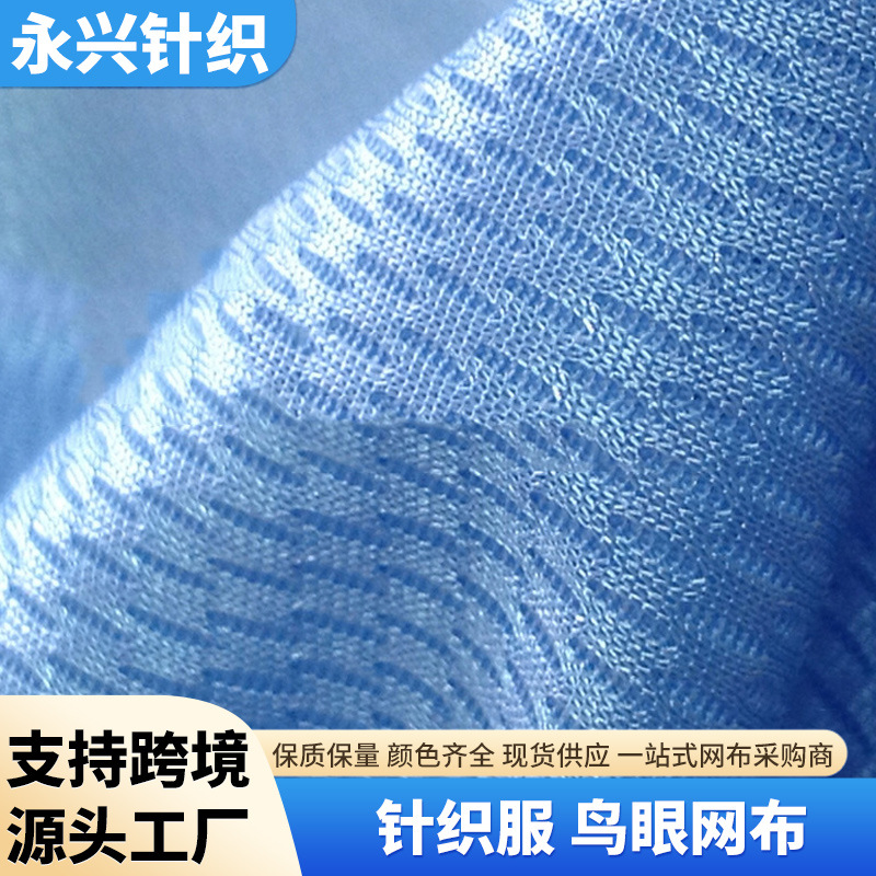 现货有光BK  R0120 鸟眼网布 全涤纶网布 针织网运动服