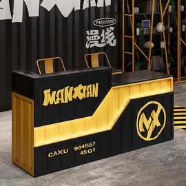 吧台收银台工业风网红创意酒吧清吧奶茶店咖啡厅烧烤店接待台前台