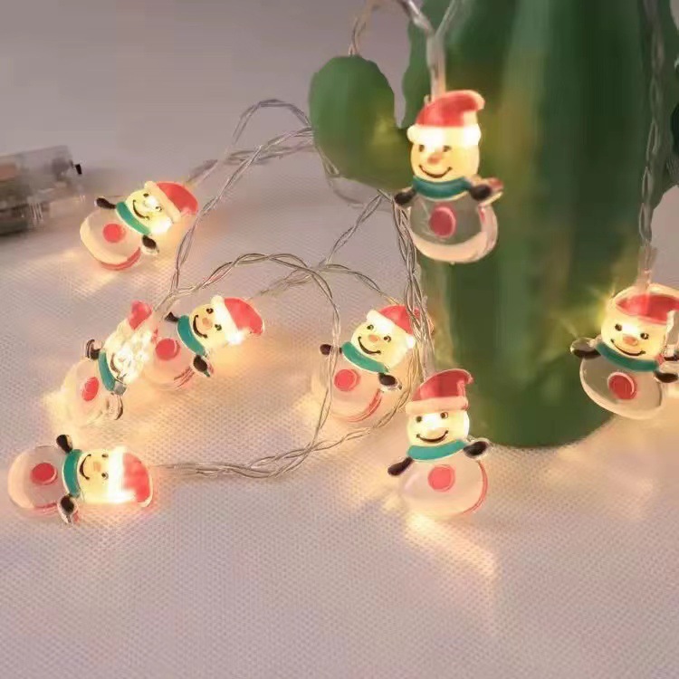 Cadena de luz LED Santa Claus muñeco de nieve ELK vacaciones linterna batería USB Navidad árbol decorativo luces de colores