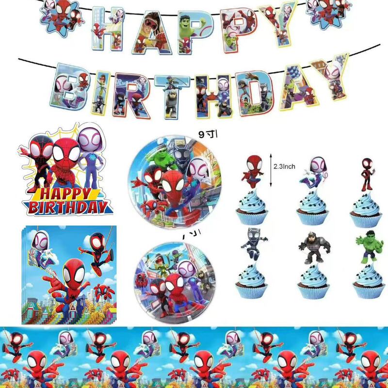 Second Generation Spiderman Theme Cartoon Spiderman Halloween Christmas Children's Birthday Party Decorative Paper Tray