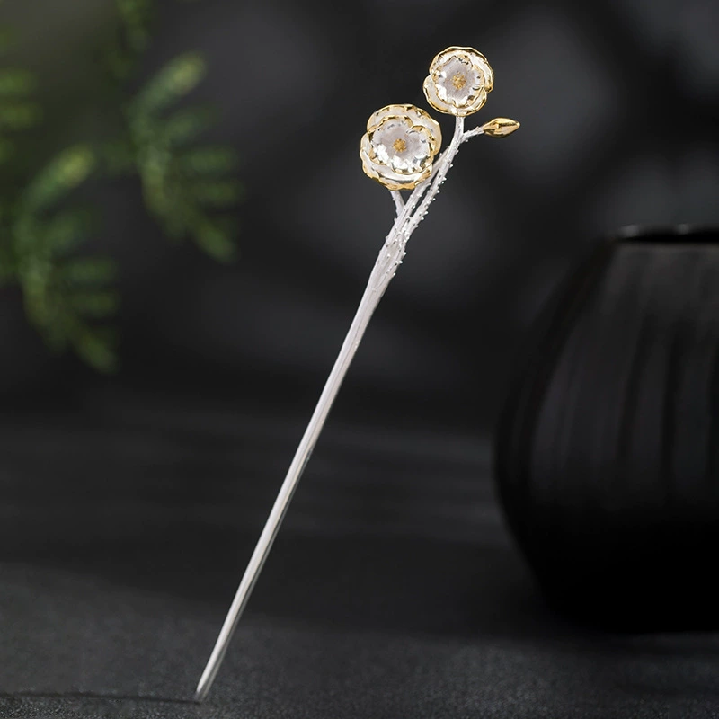 "Twenty-Four Solars·Xiaoman" Su Shiba S925 Silver Country Trend New Chinese Style Puffy Hairpin