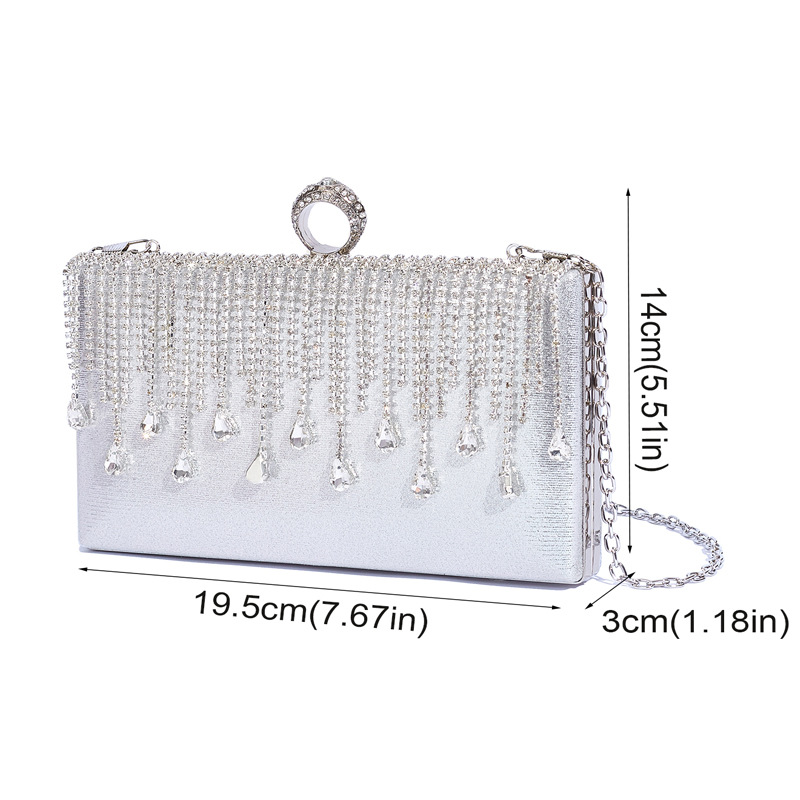 2023 New Evening Tassel Clutch Silver Style Box Socialite Party Chain Bag_voghion.com