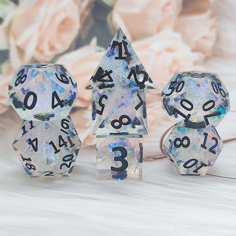 Resina de ángulo agudo DADOS COC corriendo grupo Cthulu DND Dragon y Dungeon juego de mesa TRPG poliédrico DADOS