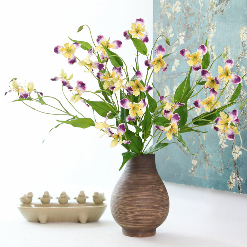模造花アイリスアイリス3Dプリントシリカゲル綿造花ホーム装飾高級花芸ins自然風|undefined