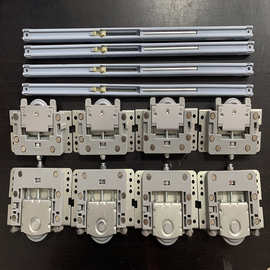 橱柜阻尼轮滑轨双向缓冲推拉门移门滑轮衣柜木门隐藏嵌入轨道五金