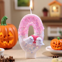 ピンクのグラデーションラブゴーストハロウィンデーケーキデコレーションオーナメントDIY雰囲気装飾インターネットセレブキャンドルバッチ