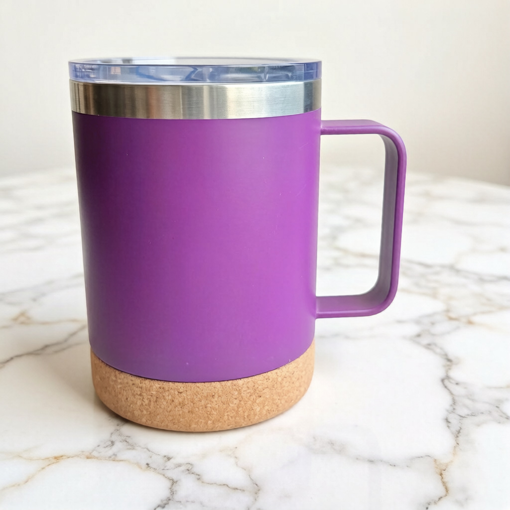 Transfronterizo lujo ligero 450ml 304 taza de acero inoxidable con mango de corcho de oficina taza portátil personalizada