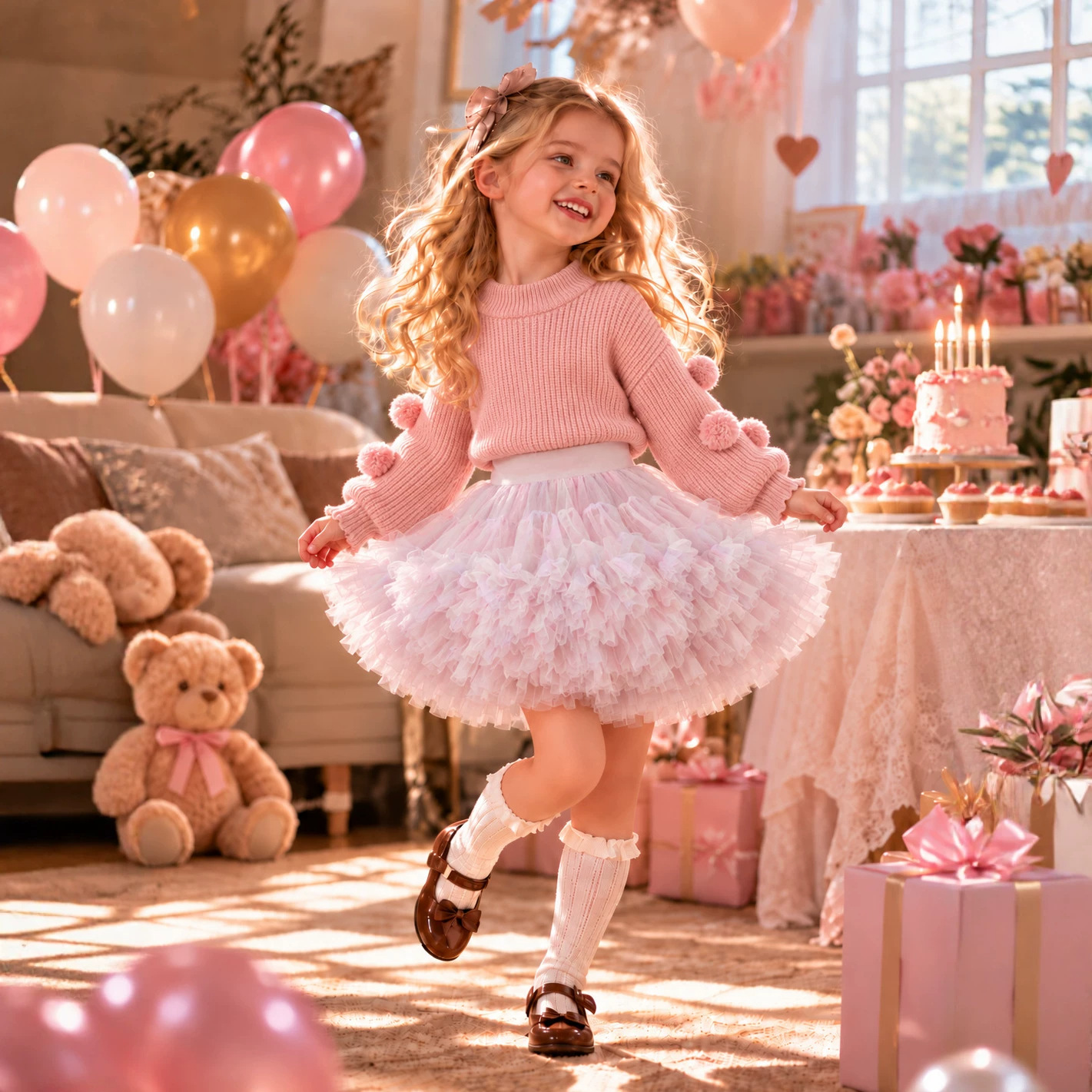Qızlar üçün yumşaq tül tutu yubka, tüklü və tüstü mesh model