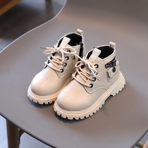 Girls' Shoes Children's Leather Boots 2024 New Boys' Spring and Autumn Patent Leather Boots Fashionable Martin Short Boots