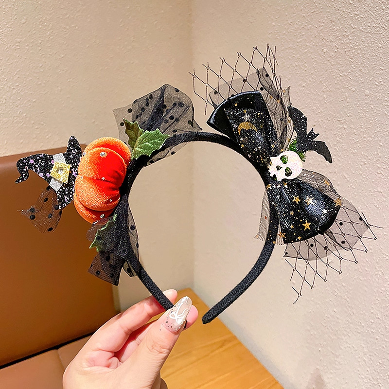 万圣节发箍可爱搞怪幽灵南瓜头箍女巫魔法帽头饰网红拍照发卡发饰|undefined