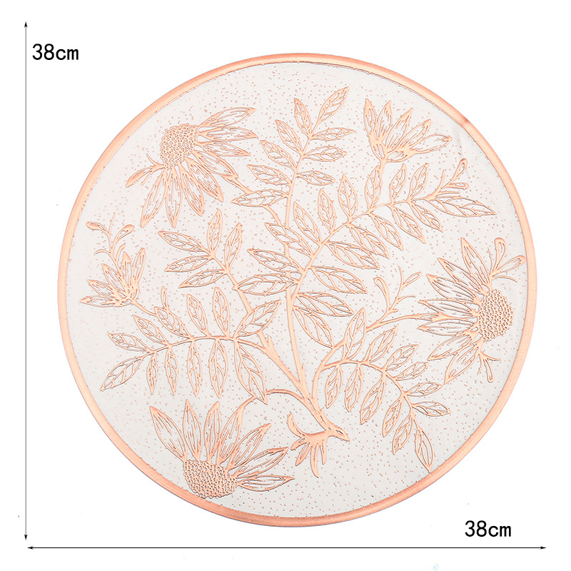 Transfronterizos franceses circular PVC almohadilla creativa crisantemo café almohadilla de aislamiento térmico almohadilla de aislamiento térmico de restaurante de lujo alta resistencia a quemaduras