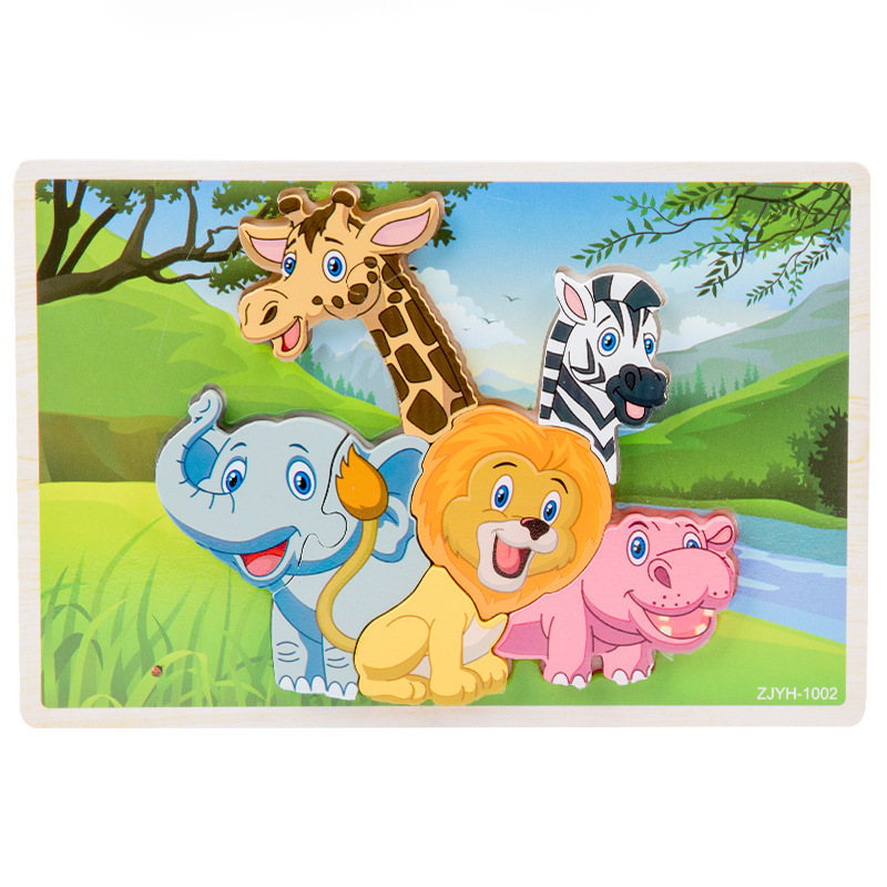 Puzzles de madera tridimensionales bloques de juguetes de construcción para niños 1 1 2 - 3D años y medio 6 niños niñas educación temprana