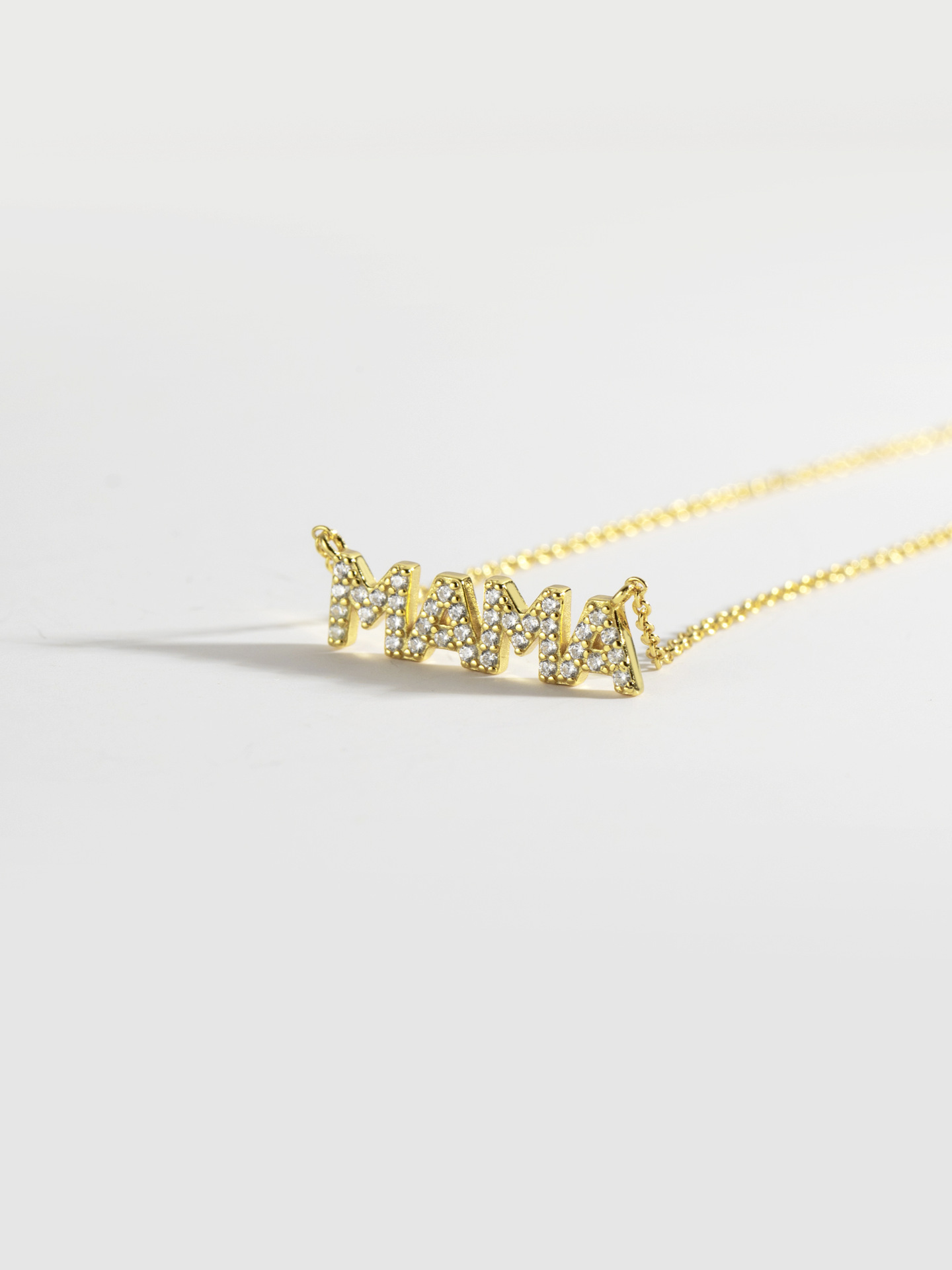 1 Piece Quantity 925 Sterling Silver Zircon Cable Chain Plating Inlay Letter Necklace