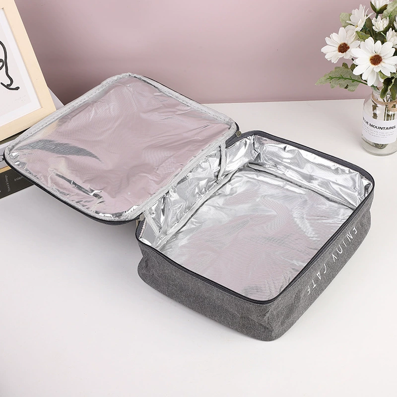 Rectangular lunch box, bag, handheld thermos, oxford cloth, increased thickness, food bag