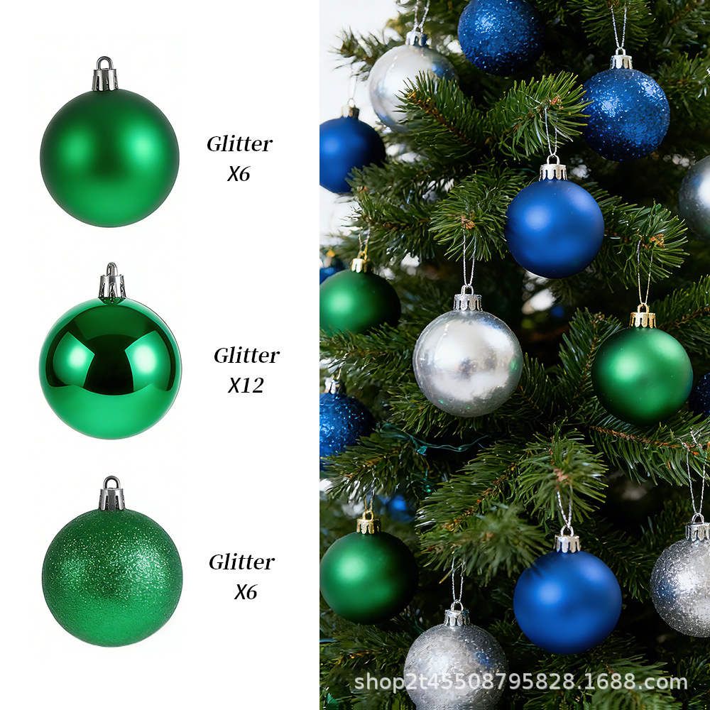 Creativo 24 cubos bola de Navidad regalo de Navidad colgante de decoración de bola pe bola de polvo mate de plástico al por mayor