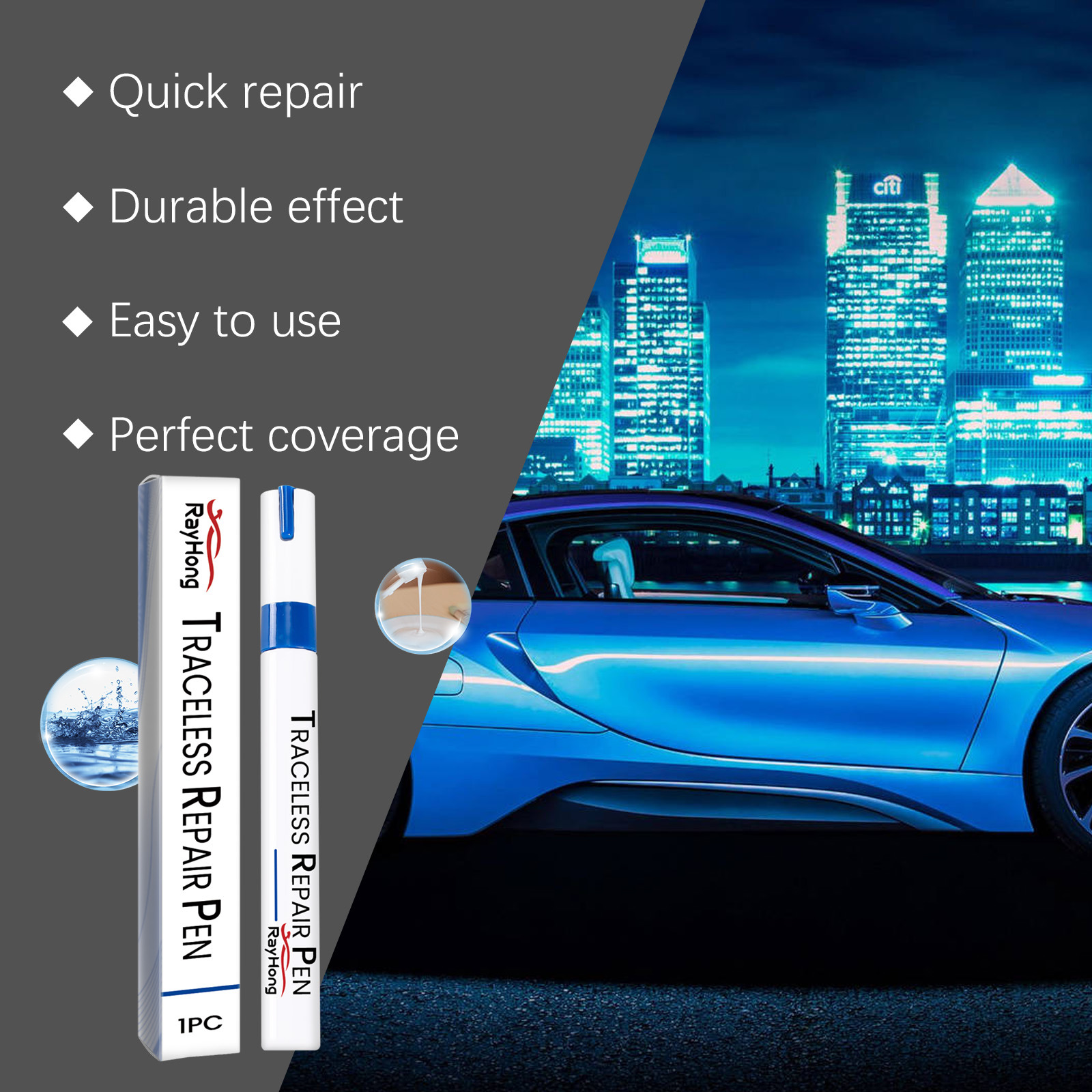 Rayhong car touch-up paint pen, for repairing car paint scratches and maintaining car color