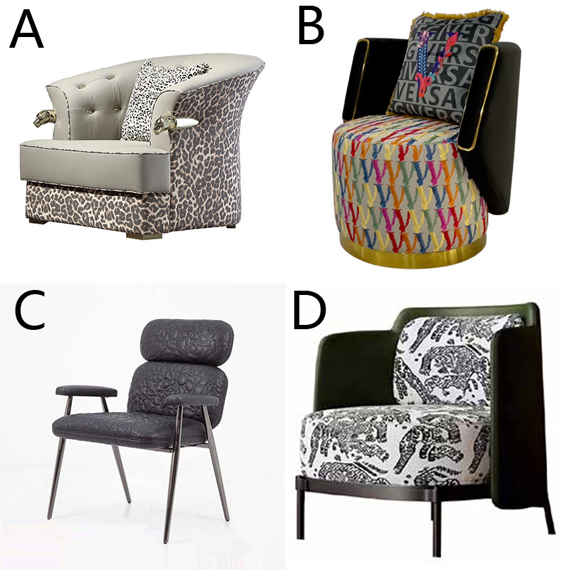 Designer Single Sofa Chair French Retro B&B Living Room Balcony Bedroom Home Lazy Leisure Chair