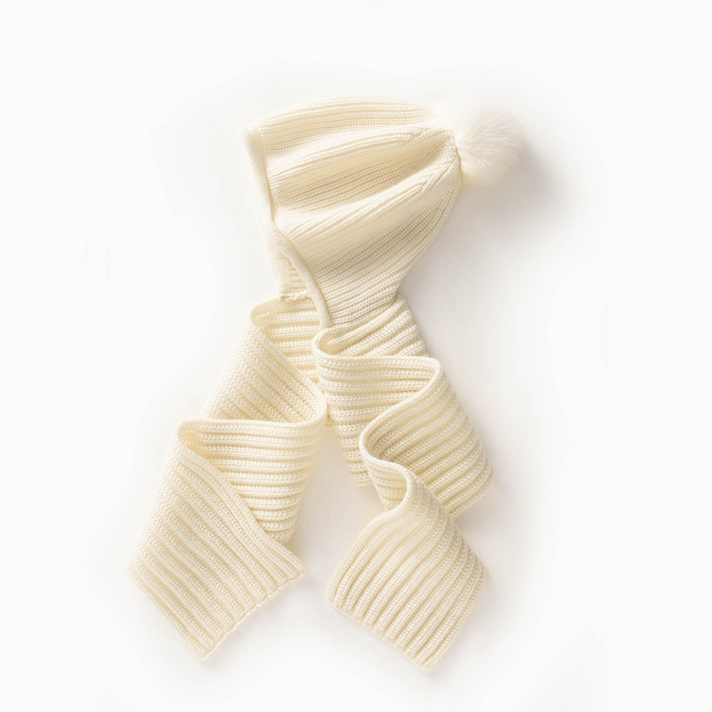 Cashmere yarn ball hat and scarf combo, women's scarf and shawl, dual-purpose knitted jacquard with hood, autumn and winter new style