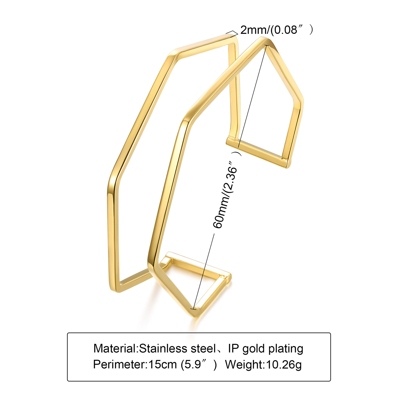 1 Piece Simple Style C Shape Metal Plating Hollow Out Gold Plated Womenu0027S Bangle