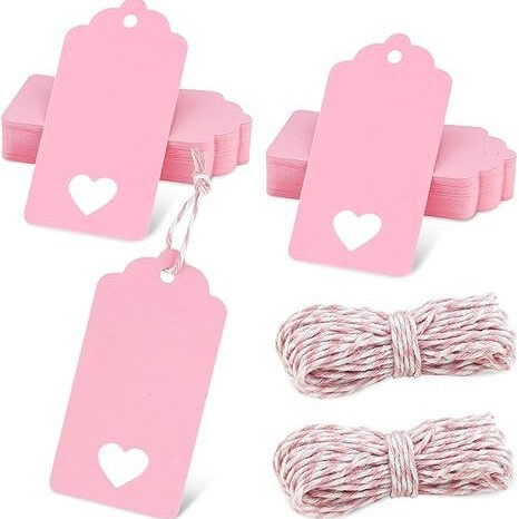 Ready-Made Wavy Head Flower-Shaped Hollow Heart Kraft Paper Hang Tags, Universal, High-End Clothing Hang Tags for Valentine's Day and Weddings