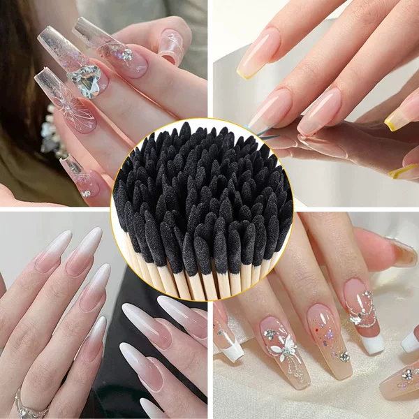 Cross-Border Popular Nail Polishing Tool Double-Headed Polishing Wooden Stick Sanding Wood Picking Double Oblique Head Orange Wood Stick Polishing Stick