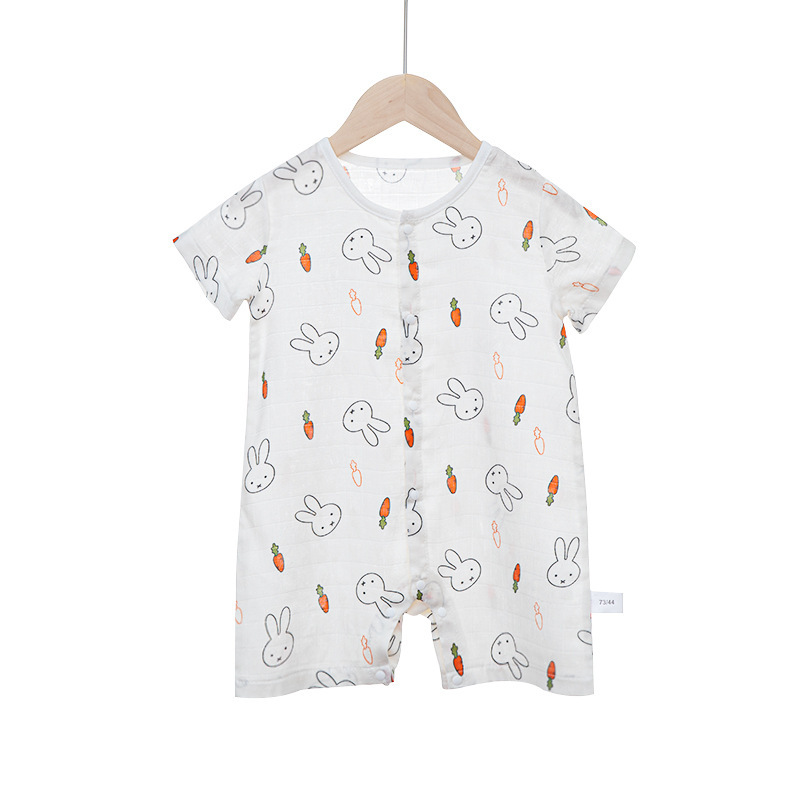 Mono de manga corta delgada para bebé muslin