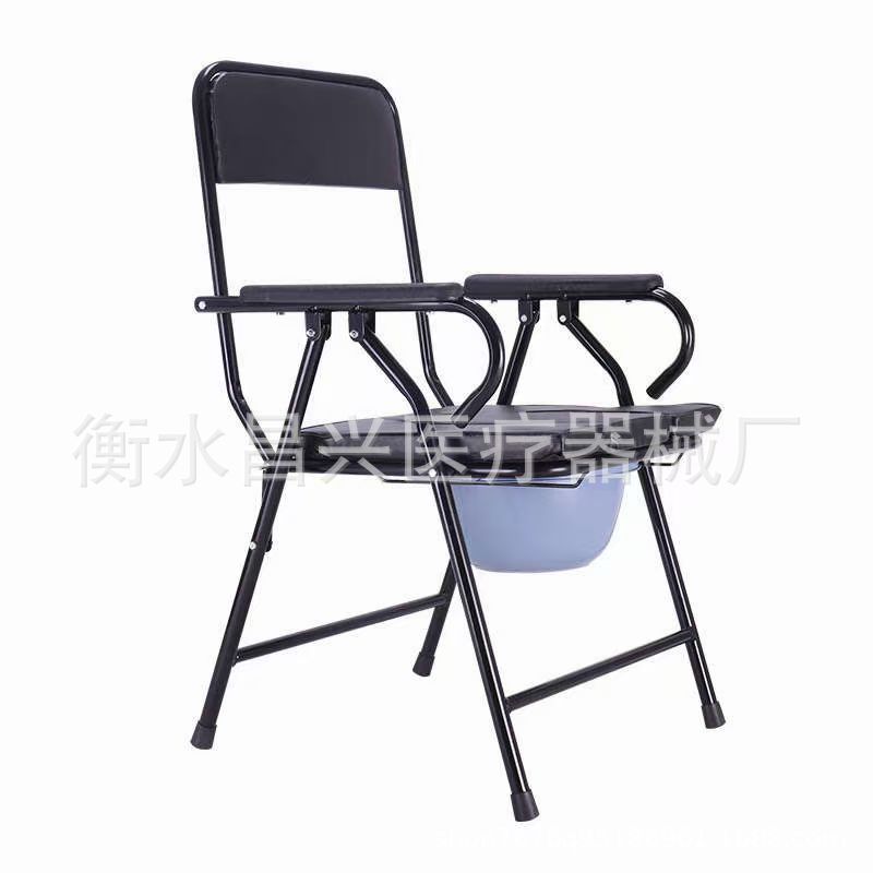 Fábrica engrosada tubo de acero Silla de inodoro plegable anciana Silla de inodoro rehabilitación materna paciente aseo Silla de inodoro