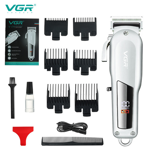 VGR278 electric hair clipper high power fast charging clipper adjustable LCD digital display hair salon home electric hair clipper