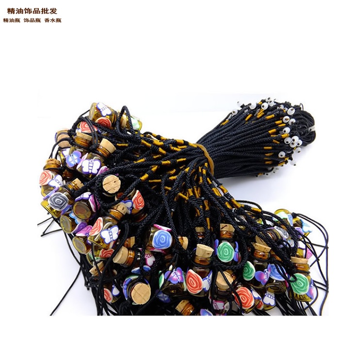 精油饰品网半包软陶瓶黑色简易牛筋绳项链01.jpg
