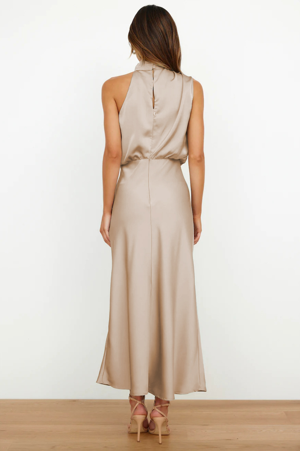 Women's Regular Dress Elegant Halter Neck Zipper Sleeveless Solid Color Midi Dress Banquet display picture 2