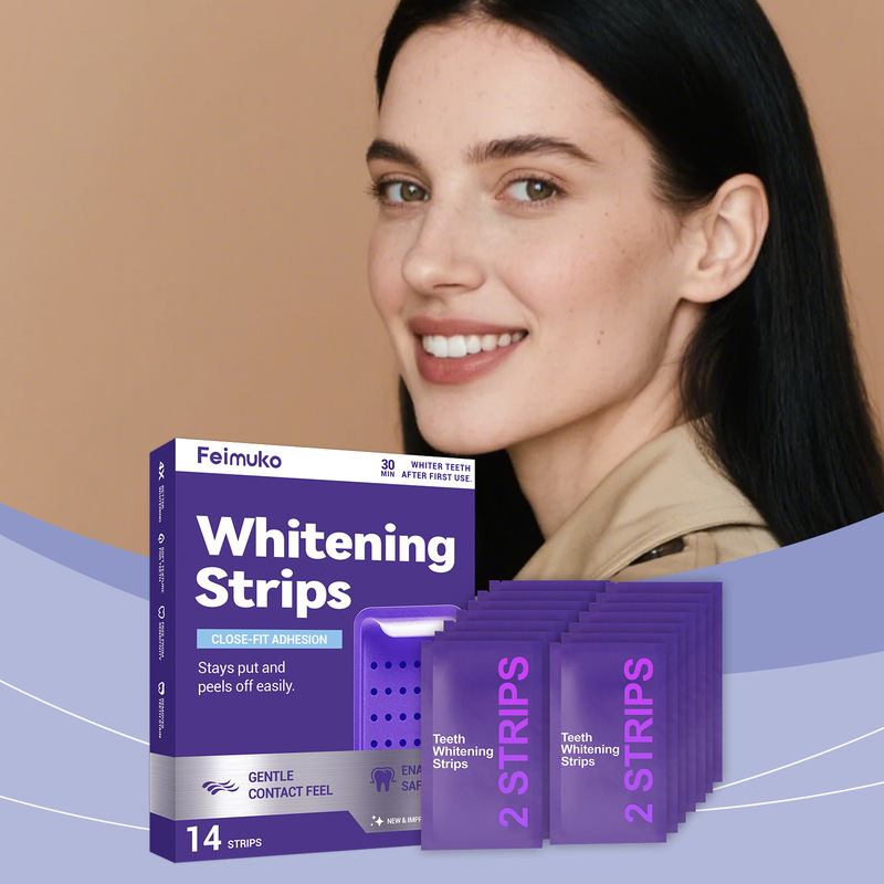 Feimuko Purple Glossy Care Teeth Strips Are Easy-To-Use, Portable, and Suitable for Daily Use at Home to Care for Your Oral Cavity