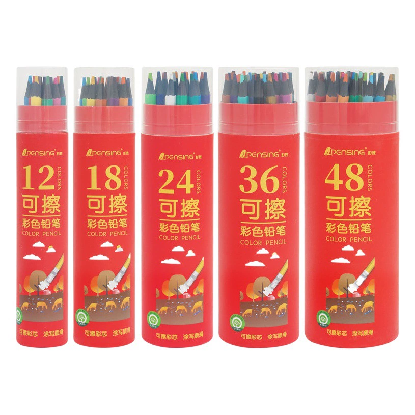 Peng Sheng стираемые 48 цветных карандашей 36 цветных стержней 24 цвета шестигранный полюс ученики живопись ручка для граффити 12 цветов