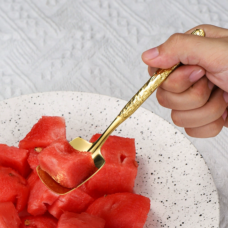 Щипка-лопатка из нержавеющей стали 304 с водя watermelon рисунком на ручке, лопатка для арбуза, квадратная лопатка, лопатка для десертов, Korean style ложка