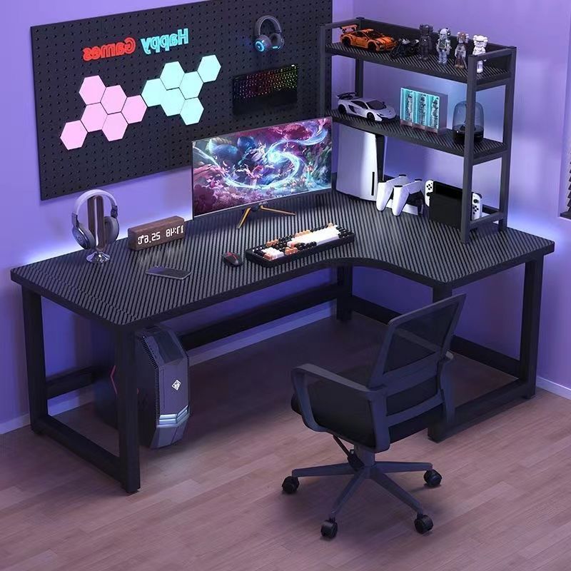 Corner Gaming Desk Computer Desk Double Desktop Home Corner Desk Bookshelf Bedroom L-Shaped Study Office Desk