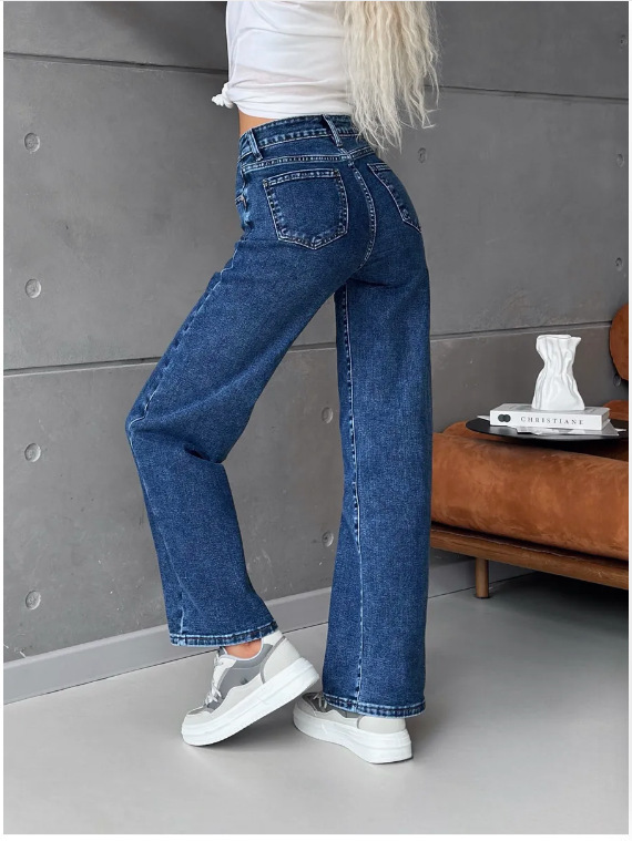 俄罗斯服装外贸牛仔裤女2025新款阔腿裤秋装跨境OZON/WB一件代发|undefined