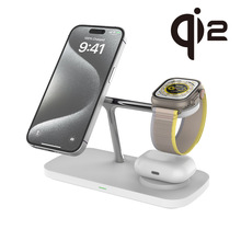 跨境磁吸三合一无线充电器Qi2磁吸15W充电支架适用于苹果手机快充
