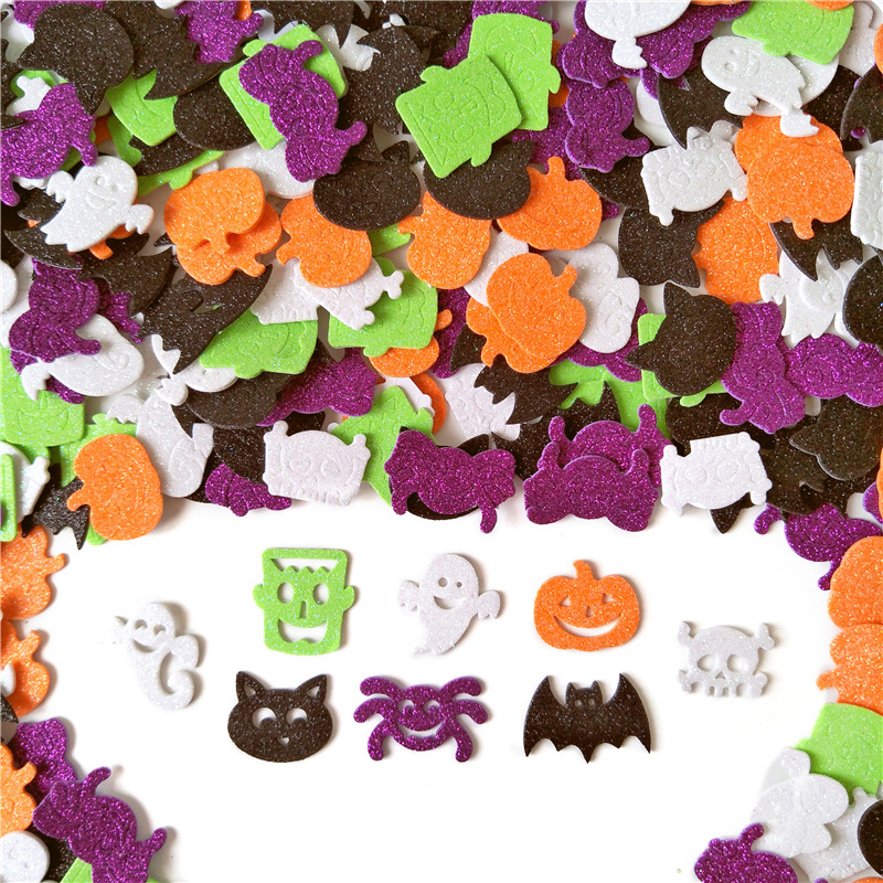 廠家批發供應節慶裝飾幼兒diy藝品制作材料EVA卡通貼紙 萬聖節