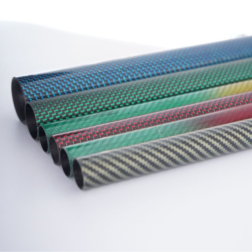 厂家直供3K碳纤维平纹斜纹彩色渐变碳纤维管 汽摩配件改装专用