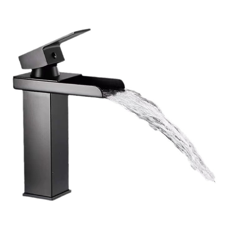 Fábrica directa de cobre baño cascada grifo lavabo grifo europeo boca ancha grifo caliente y frío
