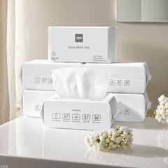 純綿ソフトフェイスタオル、家族向けお手頃価格の使い捨て綿フェイスタオル、特大クレンジングタオル、厚手のフェイスタオル