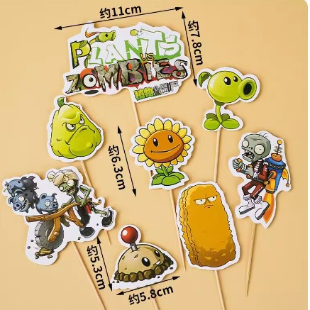 Decoraciones de pastel del Día de los Niños del 1 de junio en línea insertantes de pastel guisante artillero decoración