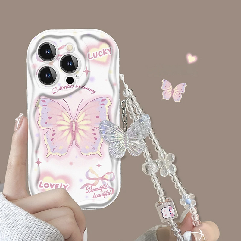 Pink Butterfly for Xiaomi 14 Mobile Phone Case for Xiaomi 13 Women's 10 Silicone Red Rice K30 All-inclusive K40 Drop-resistant K50