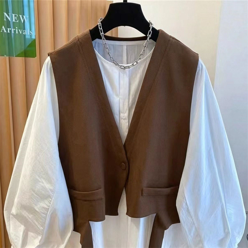 Suit Design Vest 2026 Autumn Fashion Irregular Ribbon Sleeveless New...