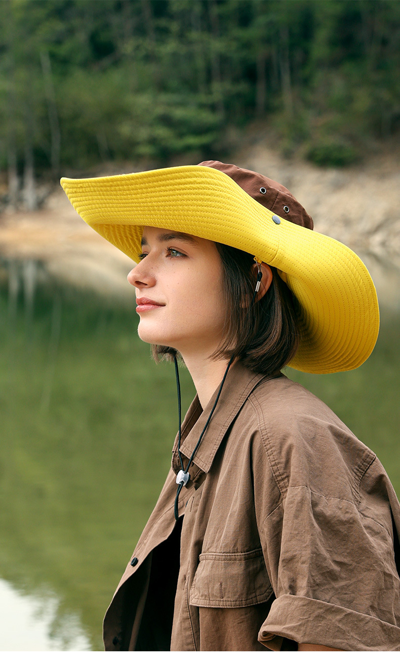 Western cowboy outdoor quick drying waterproof mountain climbing camping fishing protection hat, summer sun hat_voghion.com