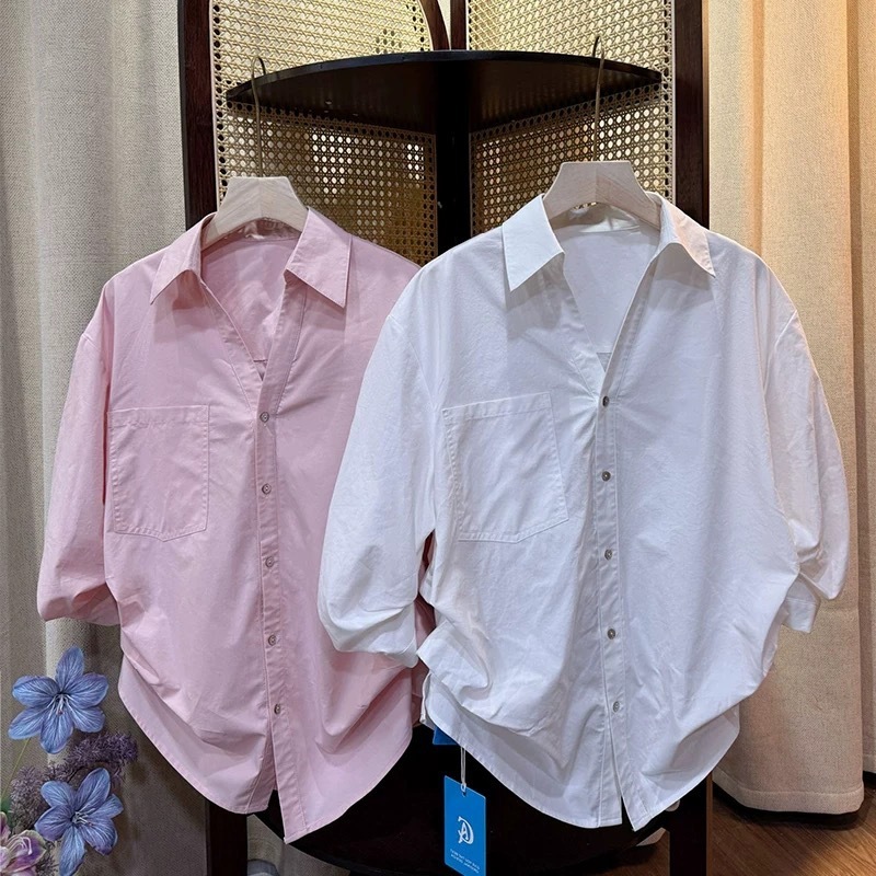 2025秋季新款POLO领泡泡袖白色收腰短款衬衫女高级感洋气衬衣上衣|undefined