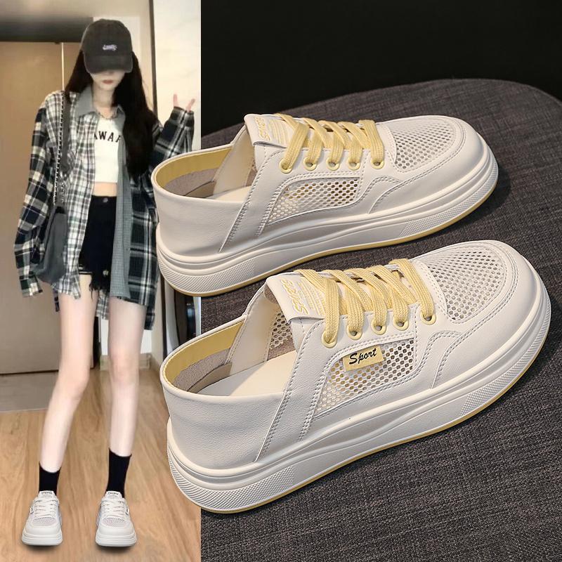 New Fashionable and Versatile Mesh Breathable Women's Sneakers with Thick Soles and Casual Sports White Shoes New Fashionable and Versatile Mesh Breathable Women's Sneakers with Thick Soles and Casual Sports White Shoes