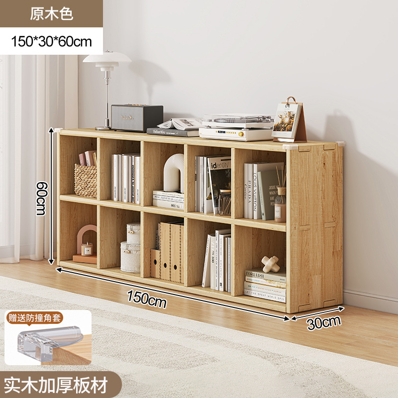 Estantería de madera maciza estante piso montado en la pared combinación celosía gabinete sala de estar de almacenamiento de pino estantería hogar corto