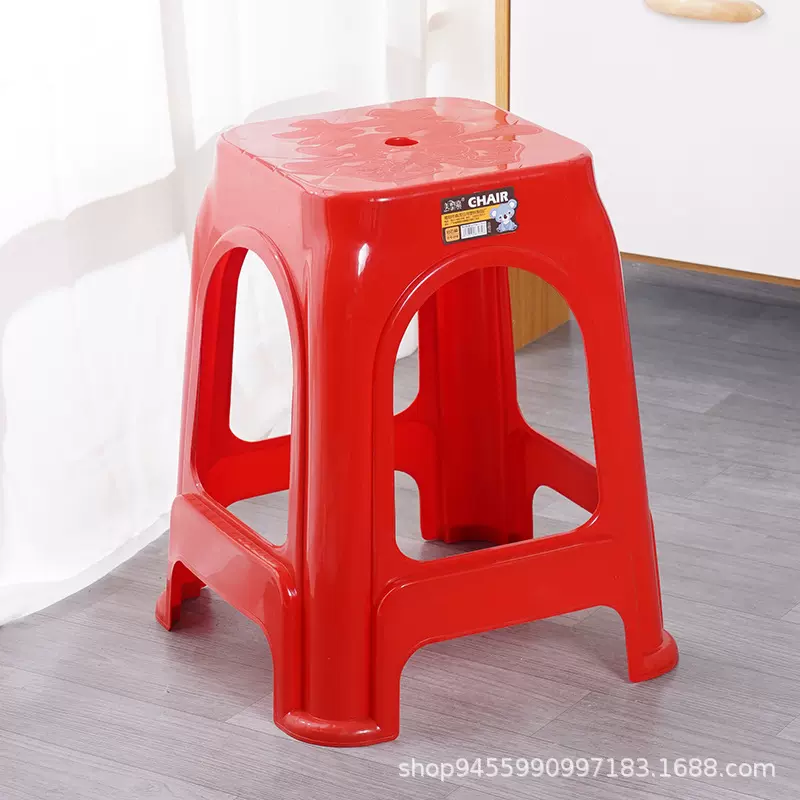塑料凳子加厚家用客厅餐桌方凳成人北欧熟胶椅子板凳胶凳高凳批发